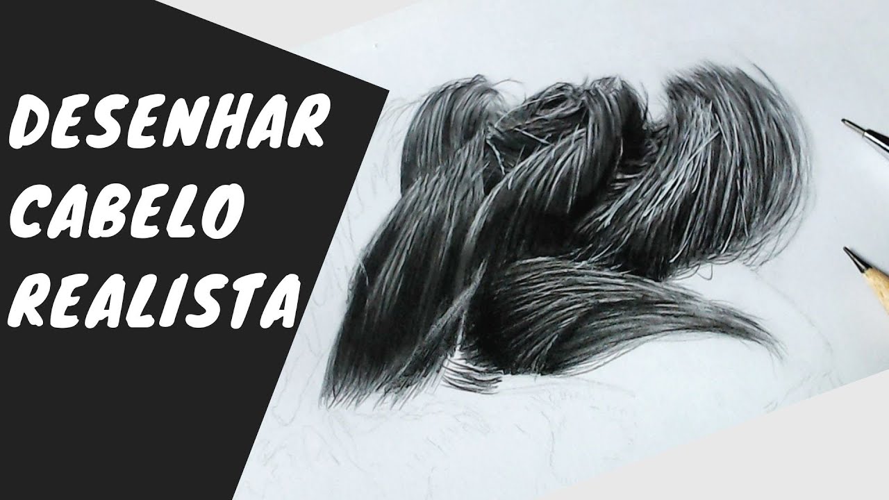 Cabelo desenho  Realistic hair drawing, How to draw hair, Realistic  drawings