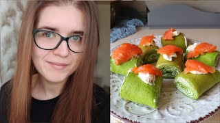 💚ШПИНАТНЫЕ БЛИНЧИКИ С КРАСНОЙ РЫБОЙ😍КУДА ОН ПРОПАЛ? ПОЧЕМУ ТАК МНОГО ЕМ И ХУДЕЮ😄