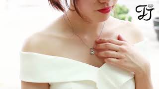 Sterling Silver Infinity Necklace With Dancing Topaz - FarJary