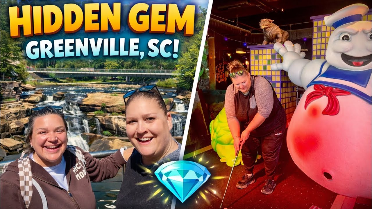 Greenville, SC: HIDDEN GEM? Waterfall + Movie Mini Golf + 6th ...