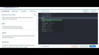 division of two numbers coding pratice 1D