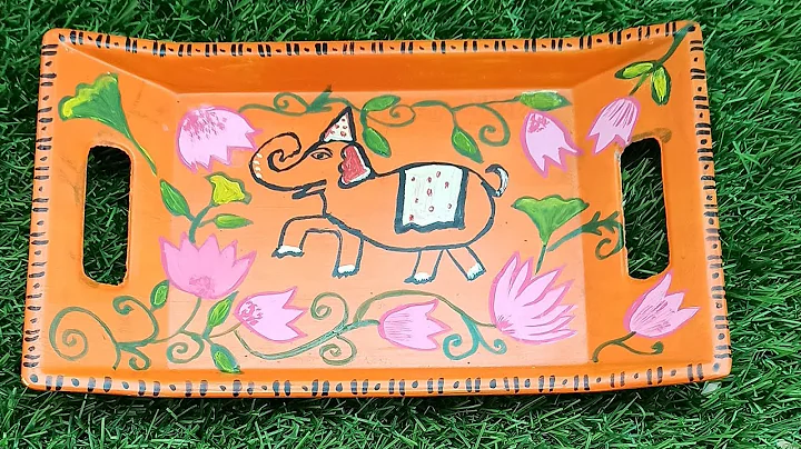 pichwai painting lesson 4#pichwai painting tutorial#DIY old tray😊21 may 2021