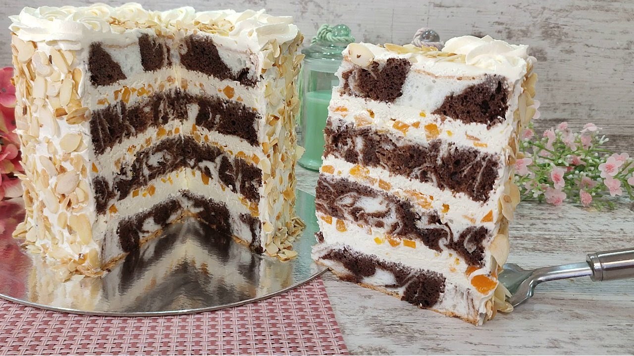 Этот воздушный шоколадный торт тает во рту! Без желатина! Шоколадно-персиковый торт