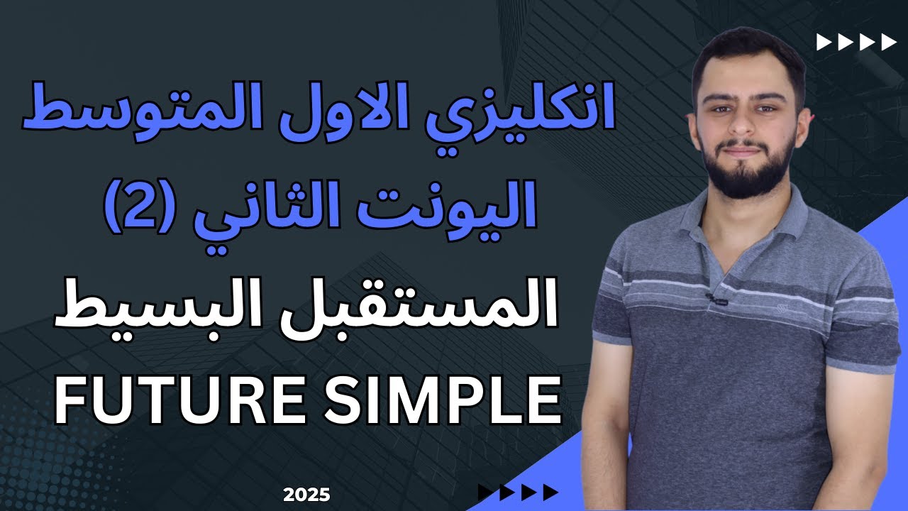 انكليزي الاول متوسط اليونت الثاني _ المستقبل البسيط_ Future Simple _شرح سنة 2025