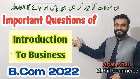 important questions of introduction to business | important questions of I to B | I2B | I to B b.com