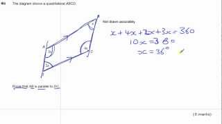 GCSE Maths revision Exam paper practice Proving parallel lines algebraically