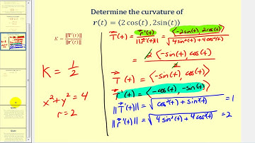 523 Determining curvature of a curve defined by a vector valued function
