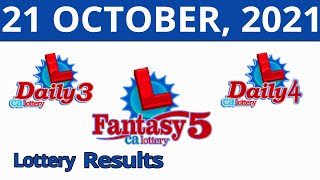Fantasy5 Evening Lottery drawing for October 21 of 2021