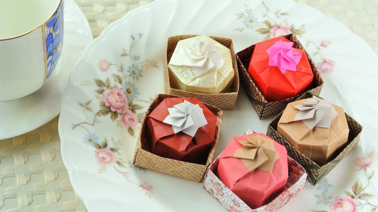 おりがみ カップケーキの折り方 Origami Cupcake Youtube