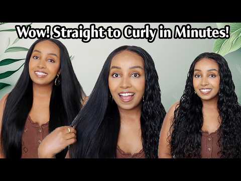 You Have to try this! 🔥 Amazing 2in1 Glueless 7x5 Wig! Straight to Curly Hair (Unice Hair)