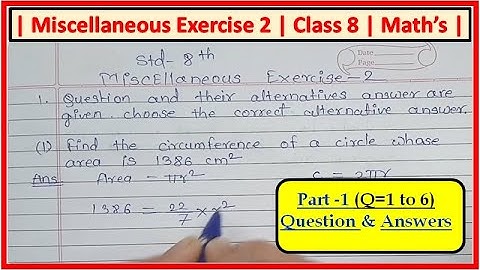 Miscellaneous Exercise 2 class 8th maths | Maharashtra state board