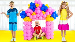 Oliver and Diana Roma's AMAZING Playhouses Adventures - BEST Stories with Diana and Roma
