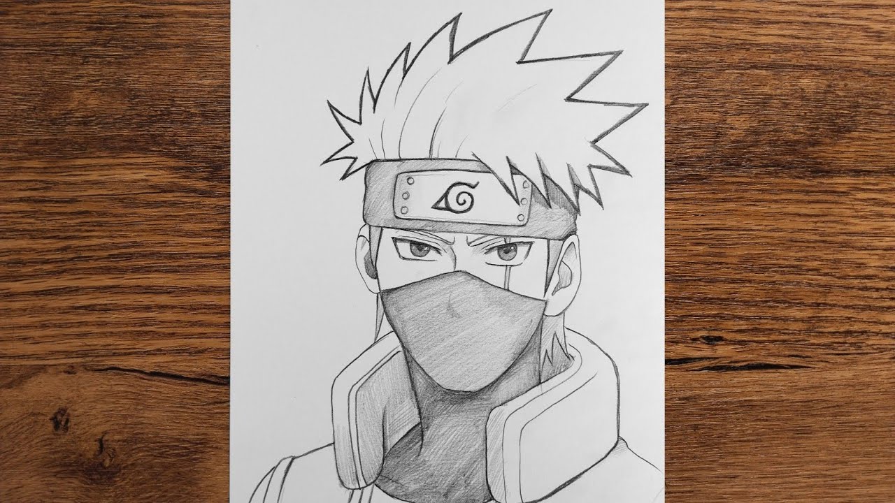 Простой рисунок в стиле аниме | Как нарисовать Какаши шаг за шагом | Простой рисунок для начинающих