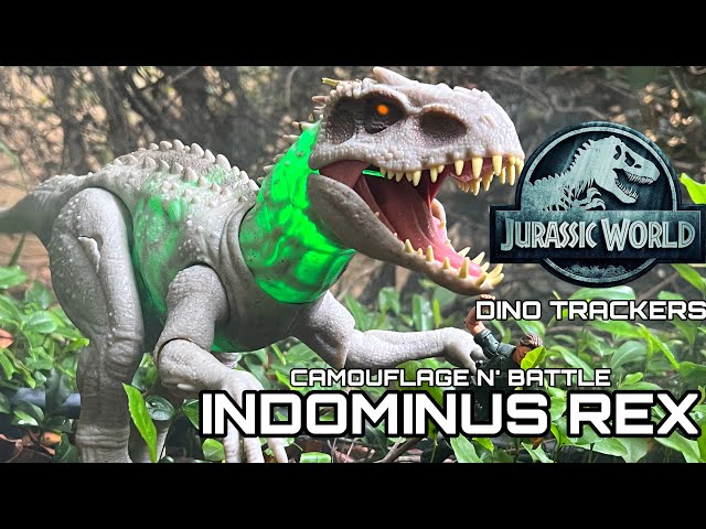 Mattel Jurassic World Indominus Rex Dinosaur Toy with Lights, Sounds, Chomp  and Side to Side Neck Motion, Camouflage N Battle I-Rex, Digital Play