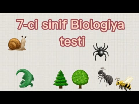 7-ci sinif Biologiya test 2/Özünü yoxlama testləri