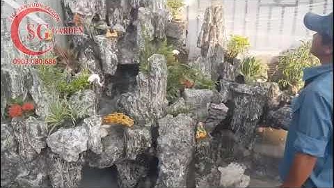 Thi công hòn non bộ chị Oanh Nhà Bè