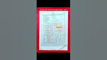 7th Class Half Yearly Exam English || 7th Class Half Yearly Exam Question Paper #english #paper #7th