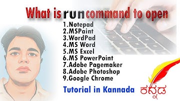 RUN COMMANDS TO OPEN NOTEPAD, MS PAINT, WORDPAD, MS WORD, MS EXCEL, MS POWER POINT, PAGEMAKER, etc.