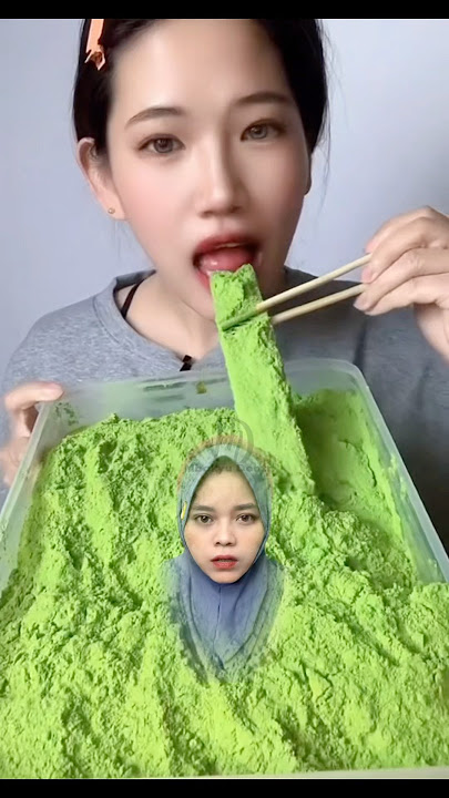 ASMR Ice With Matcha Powder #shorts