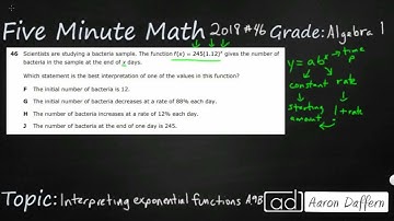 Algebra 1 STAAR Practice Interpreting Exponential Functions (A.9B - #2)