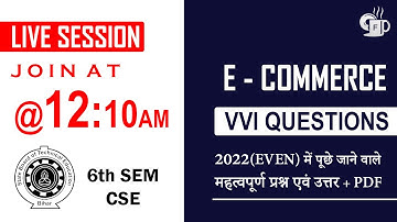 E-Commerce VVI Questions & Answers Discussion in Hindi | Live Session by Shubham Sir