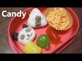 弁当形の菓子作り　Making bento shaped candy