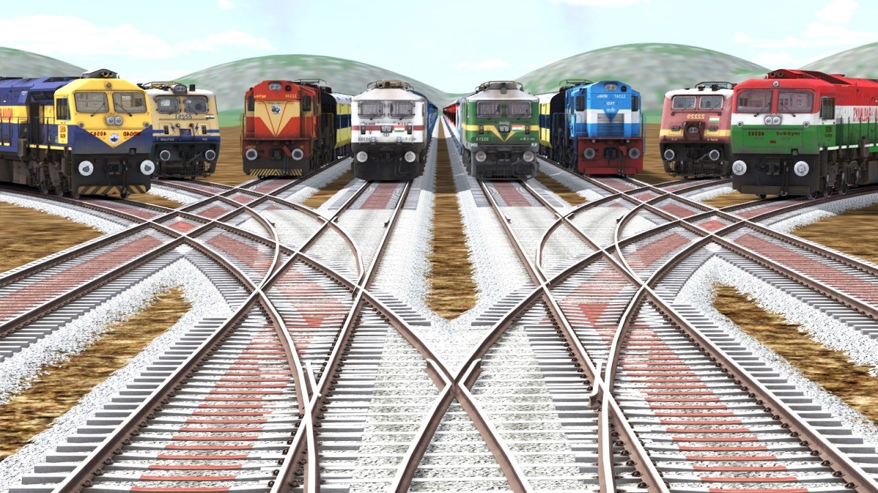 TRAIN CROSSING AT DANGEROUS RAILROAD TRACKS | BeamNG.Drive - Train simulator #live #shorts