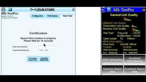 Generate HDBaseT Certification Report With MS-TestPro HDBaseT Tester