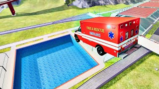 High speed jumping in pool #2 - BeamNG drive