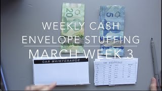 WEEKLY CASH ENVELOPE STUFFING WITH CANADIAN CURRENCY | MARCH WEEK 3 | JamzPlanz