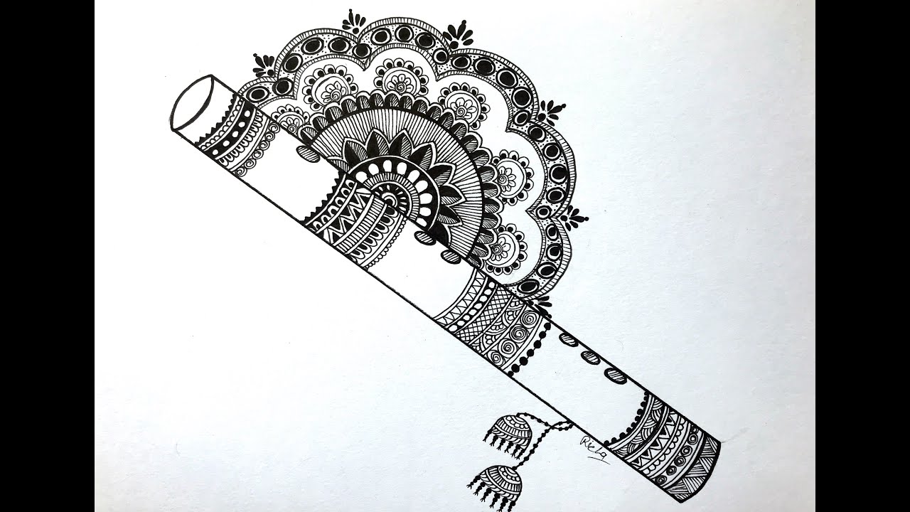 Flute Mandala art for beginners Flute Mandala Art Step by step