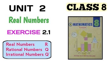 Math Class 8 Unit 2 Exercise 2.1 | Real Numbers | Rational and Irrational Numbers | Sindh textbook