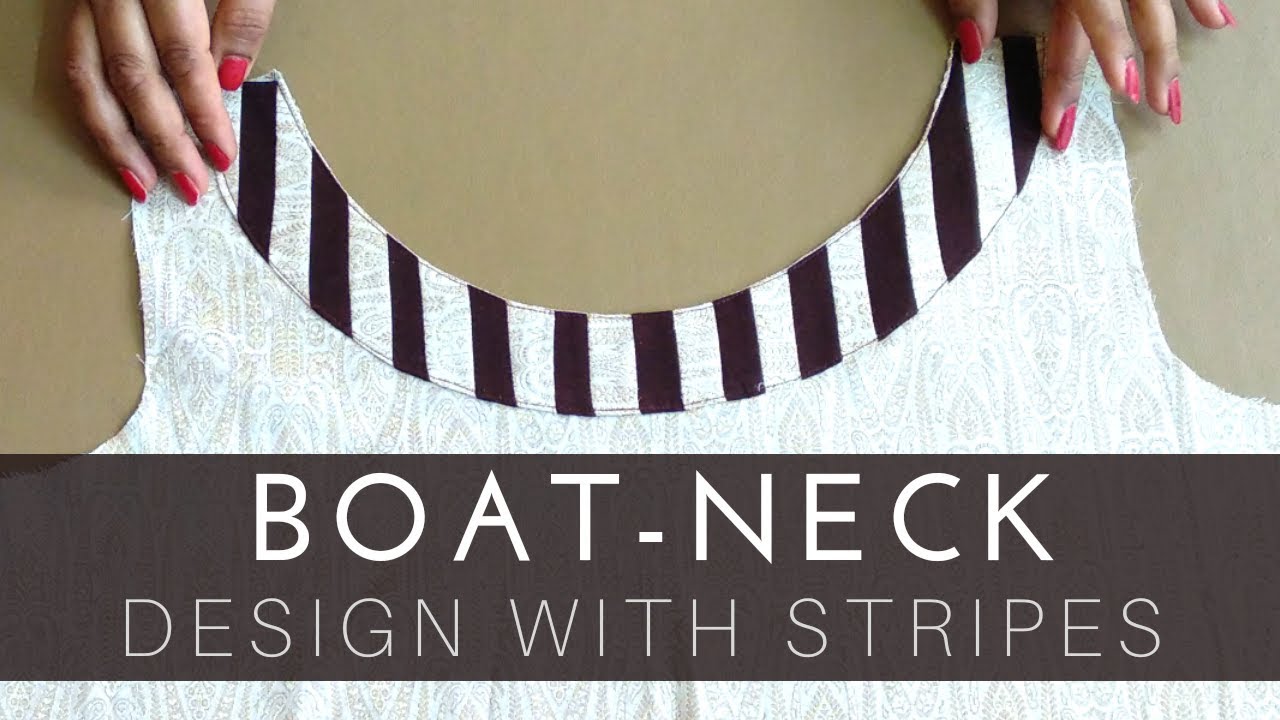 Boat neck design with stripes cutting and stitching YouTube
