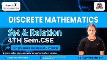 Discrete Mathematics #Set & Relation  #set #relation #4th #semester #cse #btech #aku