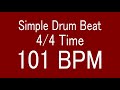 101 bpm 44 time simple straight drum beat for training musical instrument  