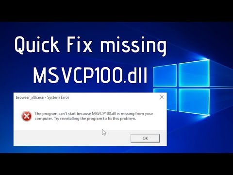 Fix missing MSVCP100.dll problem