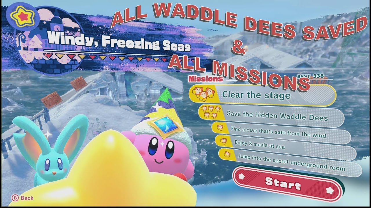 Kirby and the Forgotten Land - WINDY, FREEZING SEAS (Winter Horns) Guide & Walkthrough