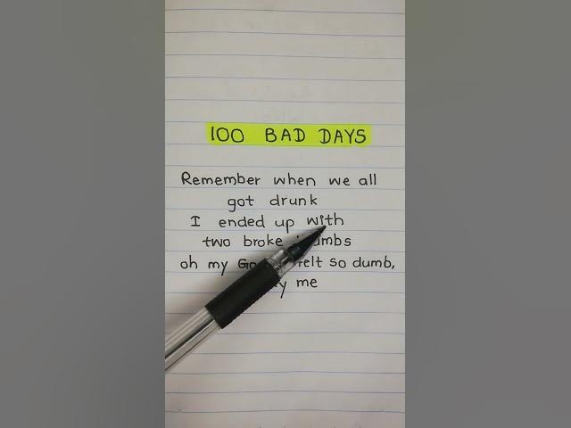 100 Bad Days Lyrics