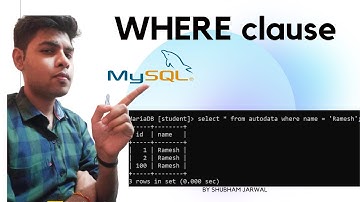 Where clause in MySQL in Hindi - 13 | MySQL Tutorial for beginners in hindi | #where #whereclause
