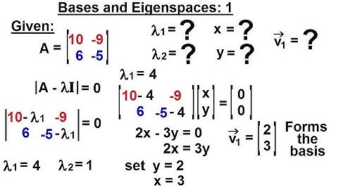 Linear Algebra: Ch 3 - Eigenvalues and Eigenvectors (9 of 35) Bases and Eigenvalues: 1