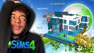 I tried to build a Frutiger Aero house in The Sims 4
