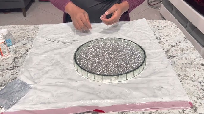 DIY CRUSHED GLASS MIRROR/ How to make Crushed Mirror Glass