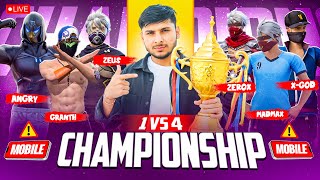 1 vs 4 CHAMPIONSHIP 🏆 NG MOBILE 📱 PLAYERS FT- ZEROX, ANGRY #nonstopgaming #freefire - Free fire live