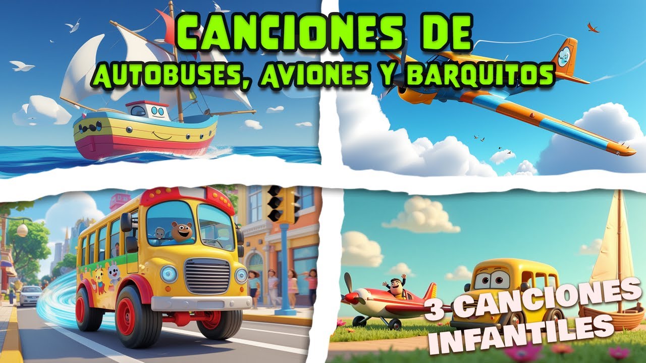 Viajando con Música y Diversión 🎶🌎 | Tres Canciones Infantiles de Transporte