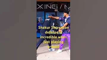 Shakur Stevenson shows Wallo his defense.