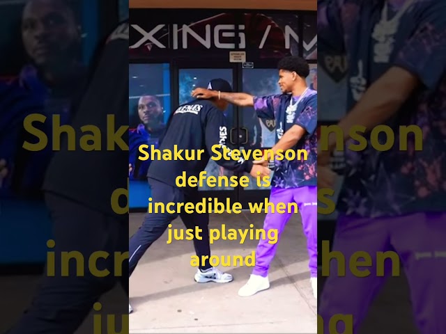Shakur Stevenson shows Wallo his defense. class=