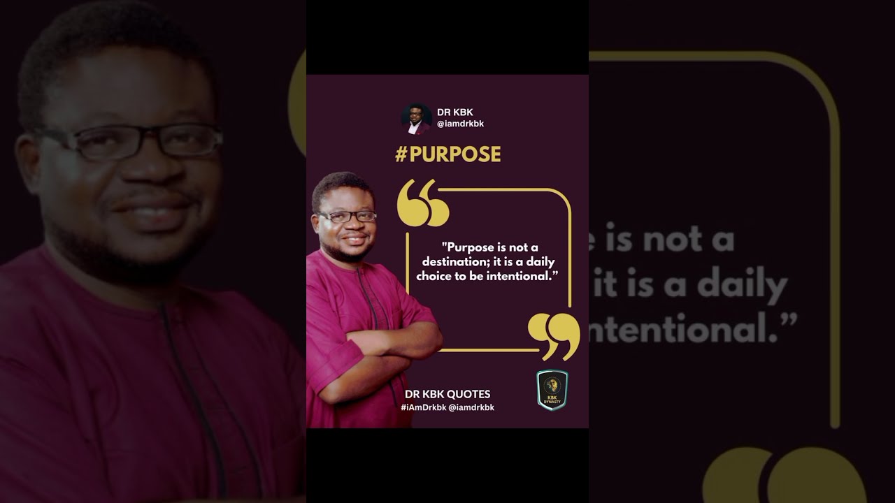  Purpose Is Not A Destination It Daily Choice To Be Intentional Motivationalauthor