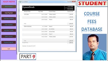 Student Course Fees Database in access Part 9 -View Payment Reports