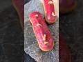 Raspberry eclairs with edible gold leaf #shorts #eclair