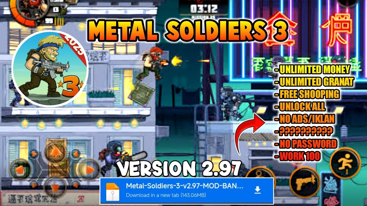 NEW UPDATE!! METAL SOLDIERS 3  MOD APK V2.97 UNLIMITED MONEY